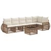 vidaXL Ensemble de canap&eacute; de jardin 7 pc Beige et blanc cr&egrave;me