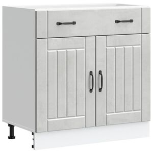 vidaXL Armoire de cuisine Lucca gris b&eacute;ton bois ing&eacute;nierie