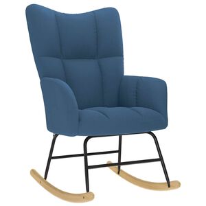 vidaXL Chaise &agrave; bascule Bleu Tissu
