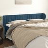 vidaXL T&ecirc;te de lit avec oreilles Bleu fonc&eacute; 203x23x78/88 cm Velours