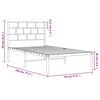 vidaXL Cadre de lit m&eacute;tal sans matelas avec t&ecirc;te de lit noir 90x190 cm