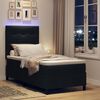 vidaXL Lit &agrave; ressorts avec matelas avec LED Noir 90 x 190 cm tissu