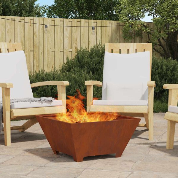 vidaXL Braise Marron 60 x 60 x 30 cm Acier Corten