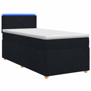 vidaXL Lit boxspring avec matelas Noir 100 x 200 cm Tissu