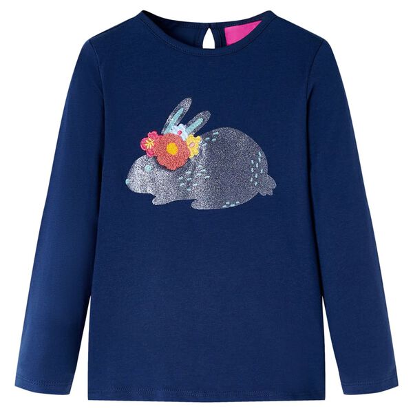 T-shirt enfants manches longues bleu marine 128