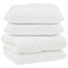vidaXL Couette avec Oreillers 3 pcs Blanc Microfibre et Plumes D'oie