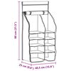 vidaXL Organisateur de tente suspendu 10 poches Noir 40,5 x 25 x 80 cm