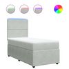 vidaXL Sommier &agrave; lattes de lit et matelas Gris clair 100x200cm Velours