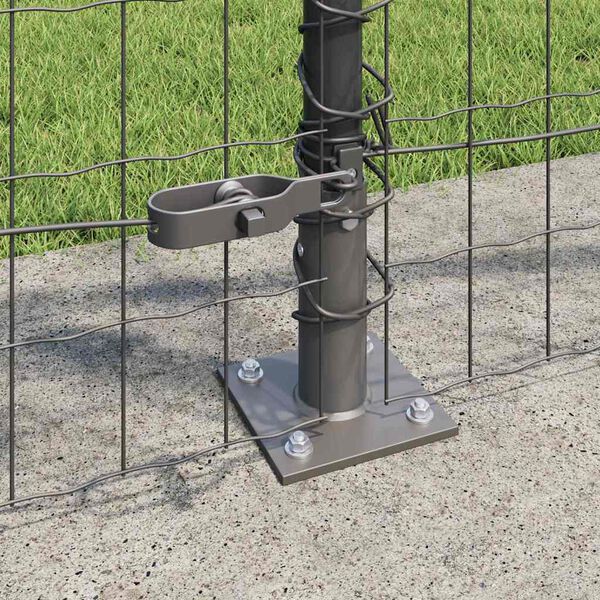 vidaXL Cl&ocirc;ture avec poteaux Gris 0.8 x 25 m Acier