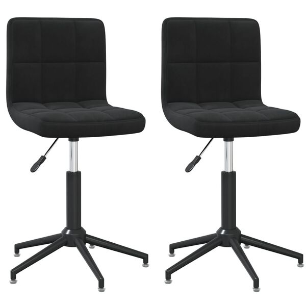 vidaXL Chaises pivotantes &agrave; manger lot de 2 Noir Velours