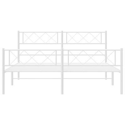 vidaXL Cadre de lit métal sans matelas et pied de lit blanc 140x190 cm