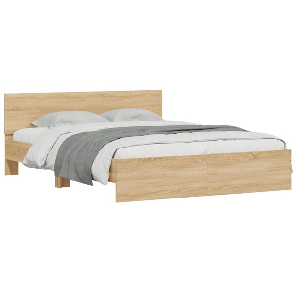 vidaXL Cadre de lit sans matelas ch&ecirc;ne sonoma 140x190 cm