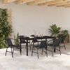 vidaXL Ensemble de salle &agrave; manger pour jardin 7 pcs Noir