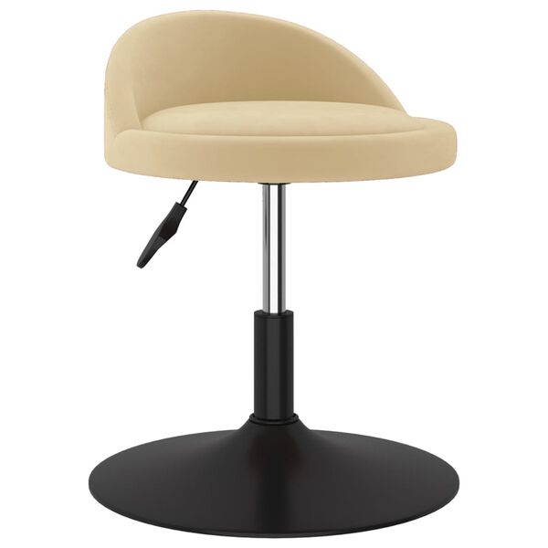 vidaXL Chaises pivotantes &agrave; manger lot de 2 Cr&egrave;me Velours