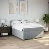 vidaXL Sommier &agrave; lattes de lit avec matelas Gris clair 140x200cm Tissu