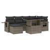 vidaXL Salon de jardin avec coussins 7 pcs gris r&eacute;sine tress&eacute;e