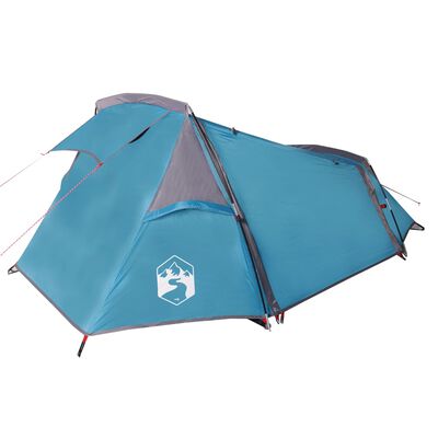 vidaXL Tente de camping tunnel 2 personnes bleu imperméable