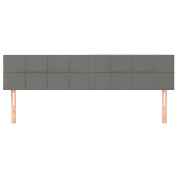 vidaXL T&ecirc;tes de lit 2 pcs Gris fonc&eacute; 100x5x78/88 cm Tissu