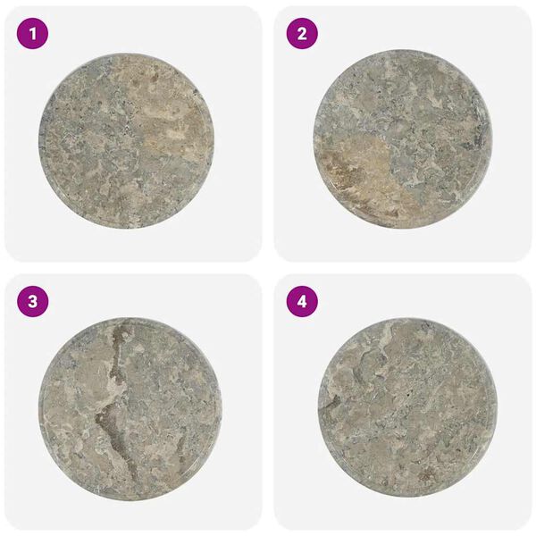 vidaXL Dessus de table Gris Ø40x2,5 cm Marbre