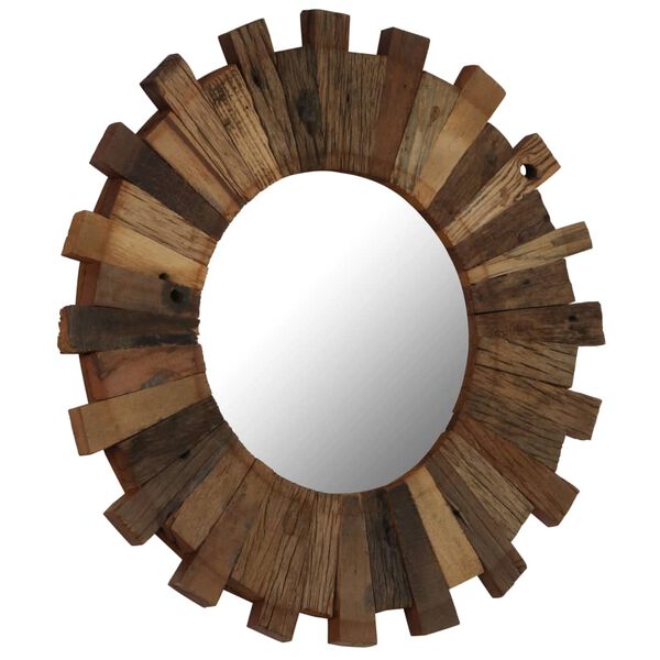 vidaXL Miroir mural Bois de r&eacute;cup&eacute;ration massif 70 cm