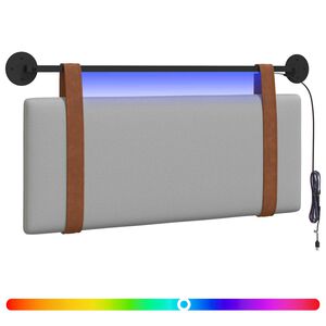 vidaXL T&ecirc;te de lit suspendue Gris nuage PU antique