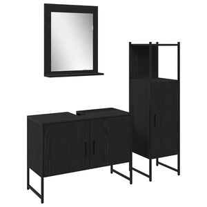 vidaXL Ensemble de mobilier de salle de bain 3 pc Noir