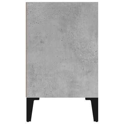vidaXL Table de chevet avec pieds en métal Gris béton 40x30x50 cm