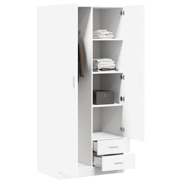 vidaXL Garde-robe Blanc 80x52x180 cm Bois d&rsquo;ing&eacute;nierie