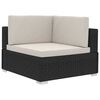 vidaXL Salon de jardin 4 pcs avec coussins r&eacute;sine tress&eacute;e noir