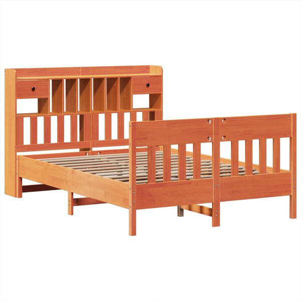 vidaXL Cadre de lit sans matelas cire marron 140x200cm bois pin massif