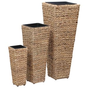 vidaXL Lits sur&eacute;lev&eacute;s 3 pcs Jacinthe d'eau Marron