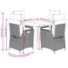 vidaXL Ensemble &agrave; manger de jardin 5 pcs et coussins marron poly rotin