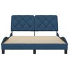 vidaXL Cadre de lit sans matelas bleu 140x190 cm tissu