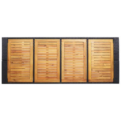 vidaXL Ensemble de bar d'extérieur 9 pcs Résine tressée et acacia Noir