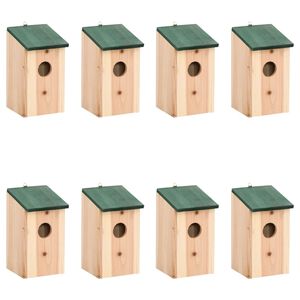 vidaXL Nichoirs 8 pcs Bois 12x12x22 cm