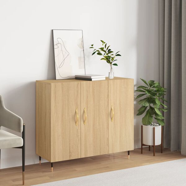 vidaXL Buffet ch&ecirc;ne sonoma 90x34x80 cm bois d'ing&eacute;nierie