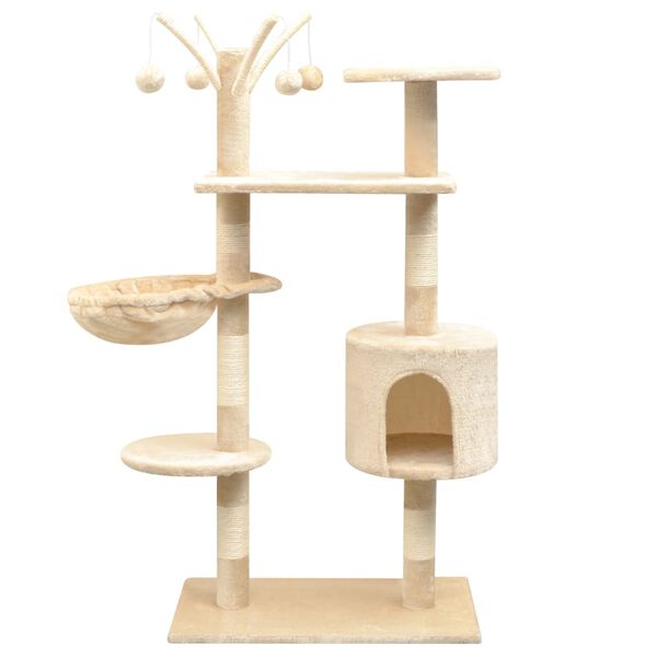 vidaXL Arbre &agrave; chat avec griffoirs en sisal 125 cm Beige