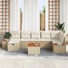 vidaXL Ensemble de canap&eacute; de jardin avec coussin 8 pcs Beige polyrotin