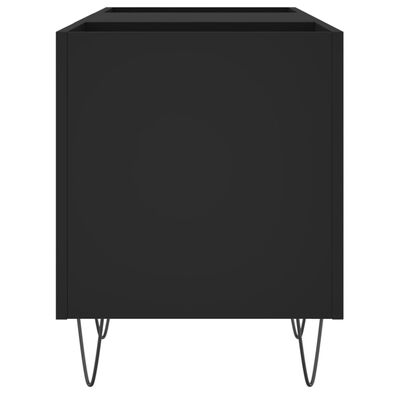 vidaXL Armoire à disques noir 121x38x48 cm bois d'ingénierie