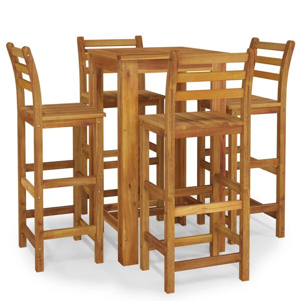 vidaXL Ensemble de bar de jardin 5 pcs bois d'acacia solide