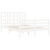 vidaXL Cadre de lit sans matelas blanc bois de pin massif