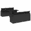 vidaXL Ensemble de canap&eacute; de jardin avec coussin 7 pcs Noir Poly rotin