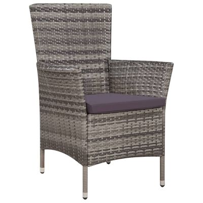 vidaXL Mobilier de bistro 3 pcs Résine tressée Gris