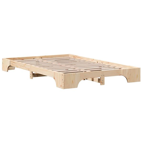 vidaXL Cadre de lit Naturel 135 x 190 cm Pin massif