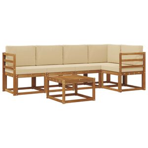 vidaXL Ensemble de canap&eacute;s d'ext&eacute;rieur 6 pcs Naturel et Beige
