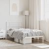 vidaXL Cadre de lit m&eacute;tal sans matelas avec t&ecirc;te de lit blanc 90x200cm