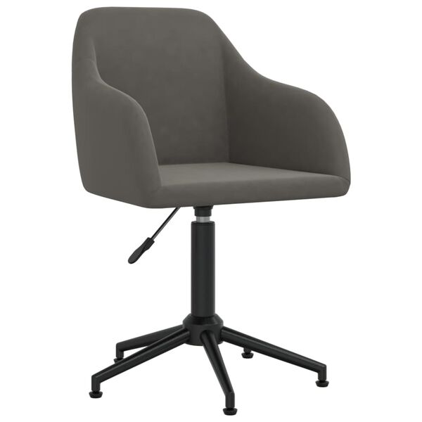 vidaXL Chaises pivotantes &agrave; manger lot de 4 gris fonc&eacute; velours