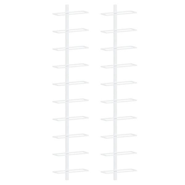 vidaXL Casier &agrave; vin mural pour 10 bouteilles 2 pcs Blanc M&eacute;tal