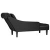 vidaXL Fauteuil long avec coussin et accoudoir droit noir velours