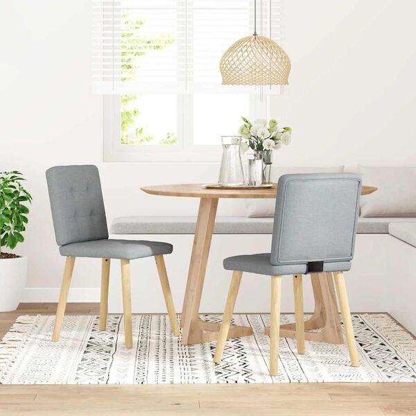 vidaXL Chaises &agrave; manger lot de 2 gris clair tissu